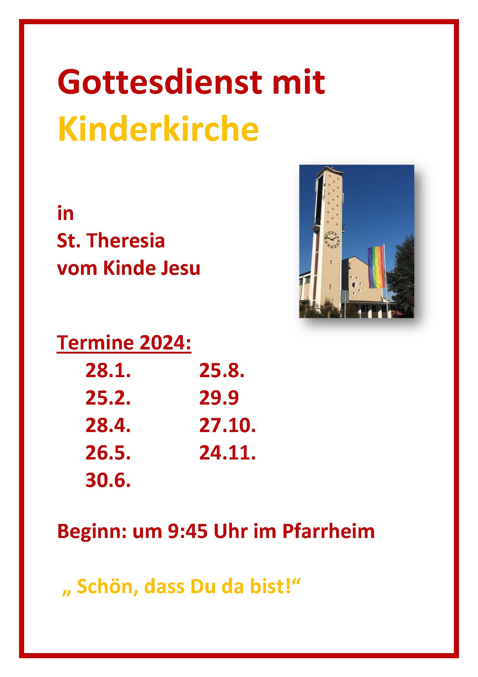 Gottesdienst mit Kinderkirche 2024 insgesamt