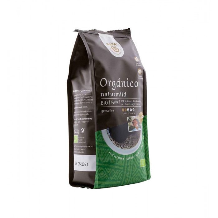 bio cafe organico fair trade kaffee gemahlen 250 g